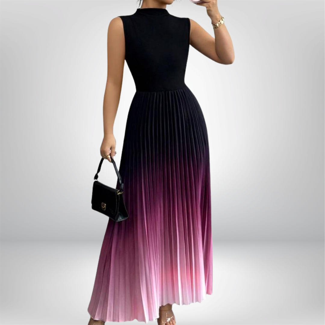Olgava | Elegantní plisované večerní šaty s ombré